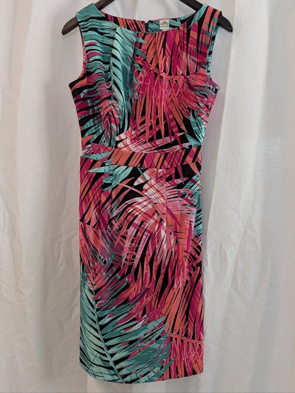 Sangria Women Size 4 Multicolor Floral Crew Neck Sleeveless Sheath Dress